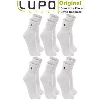 Kit Com 6 Pares Cano Médio Meias Lupo Original Algodão Unissex Masculino E Feminino