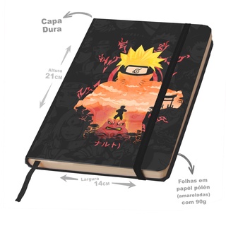 Kit de Cadernos de Desenho, Sd Inovacoes, Universitário, Capa Dura, Boruto/ Naruto, 60 Folhas, Pacote com 5