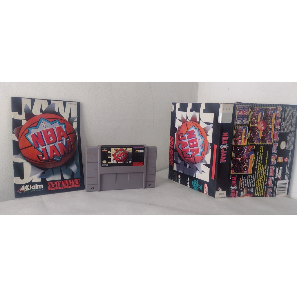 NBA JAM SUPER NES/NITENDO/FAMICOM ORIGINAL RARO C/MANUAL E