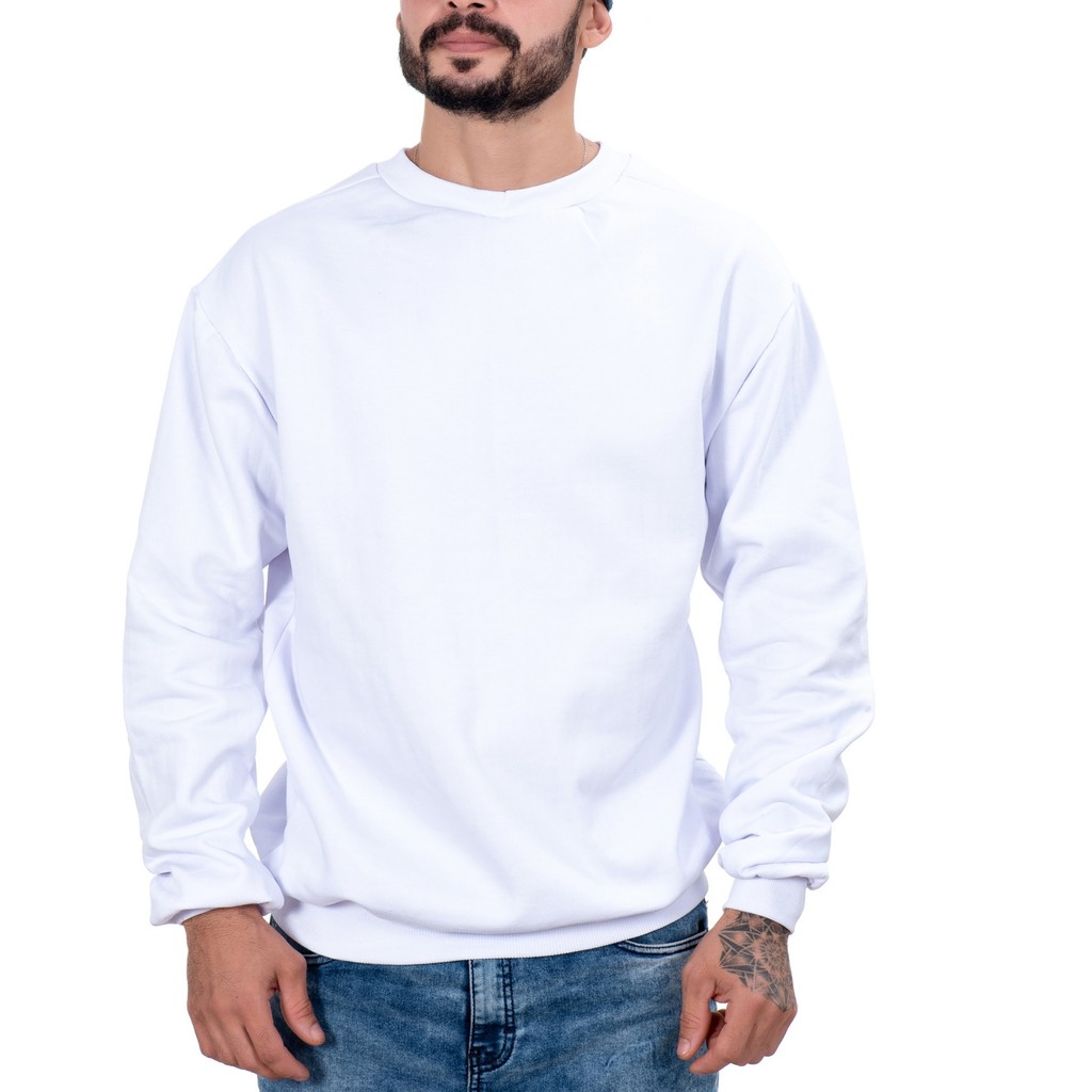 Moletom basico hot sale branco