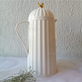 Garrafa Térmica 1L para café ou chá de plástico branco Bird Wolff - 28851 -  Mimo Home
