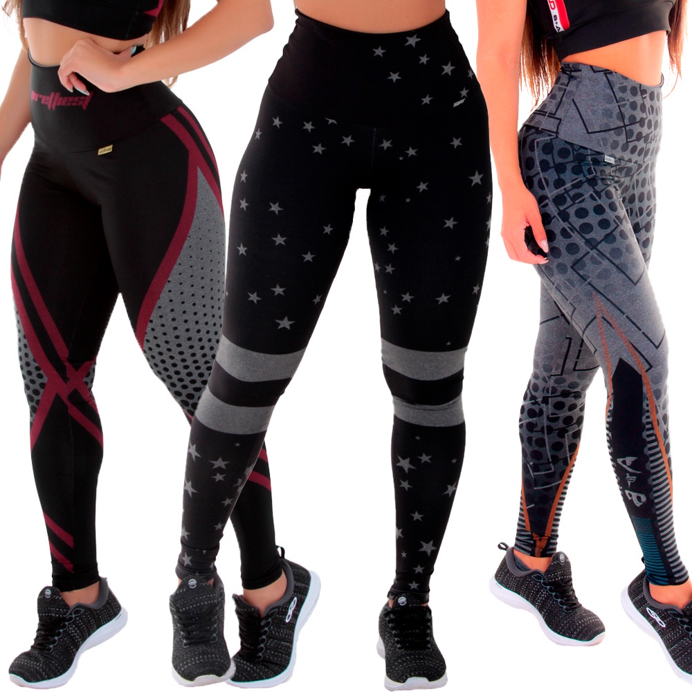 Leggings de Cintura Alta Homma, Preta (s) em Promoção na Americanas