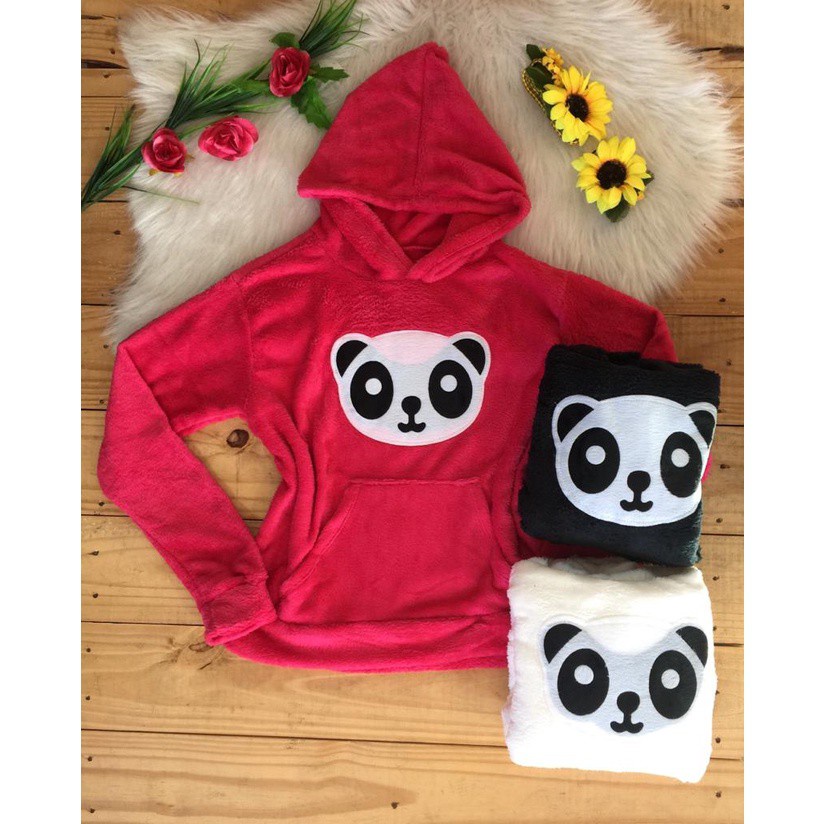 Blusa de frio panda best sale com touca