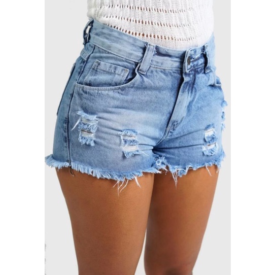 Shorts jeans destroyed sales rasgado feminino