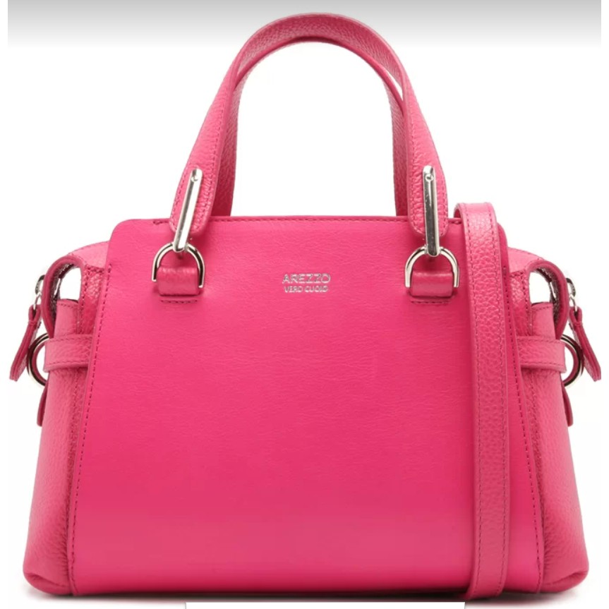 Bolsa tote em couro rosa Arezzo