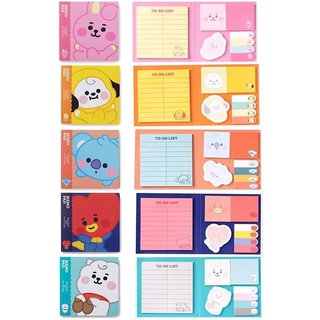 KPOP BTS BT21 Memo Pad Bookmarks Cute Baby Cartoons Sticky Notes index ...