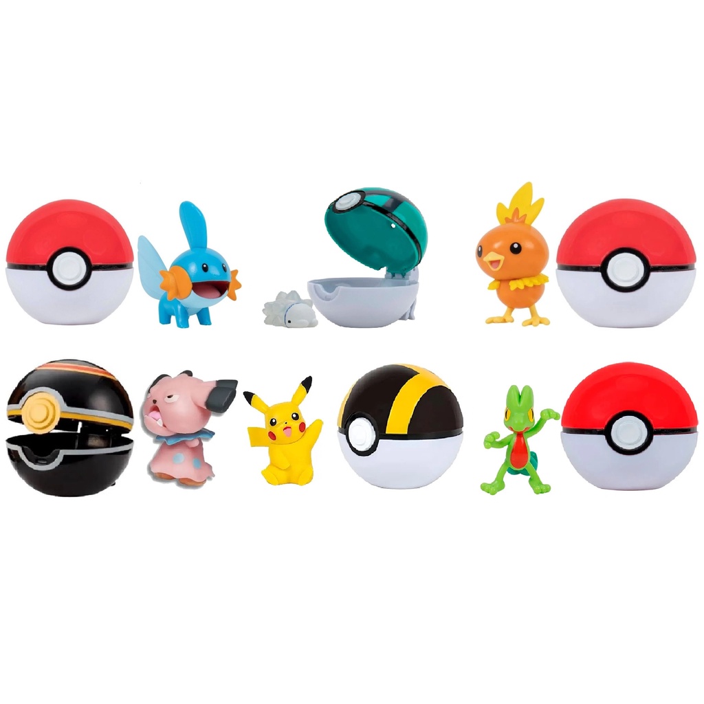 Brinquedo Pokébola Com 1 Pokémon Clip N Go Para Capturar E Colecionar |  Shopee Brasil