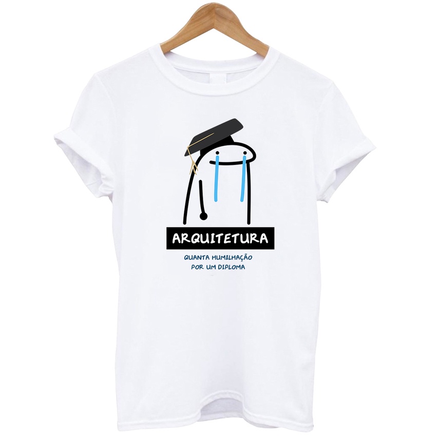 Camiseta 100% poliéster personalizada cursos/profissões flork arquitetura