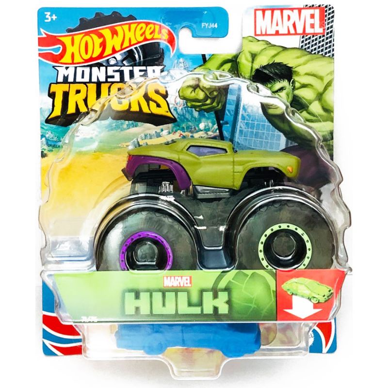 Carrinho Hot Wheels Monster Truck Hulk Marvel Caminhonete