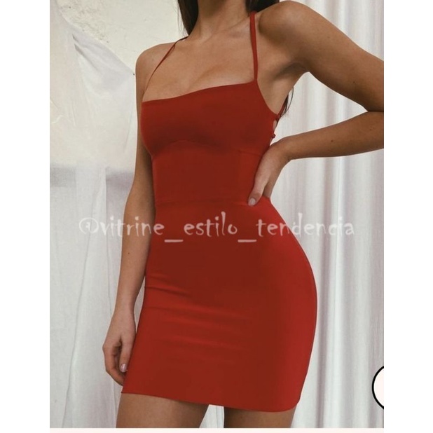 Vestido store vermelho reto