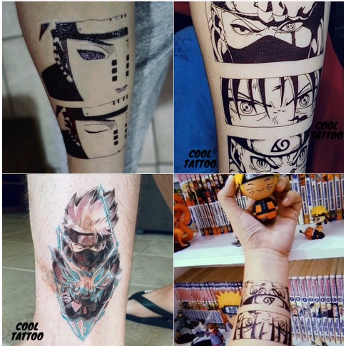 Tatuagem NARUTO Temporária - Tatoo Naruto Akatsuki Uchiha Anime