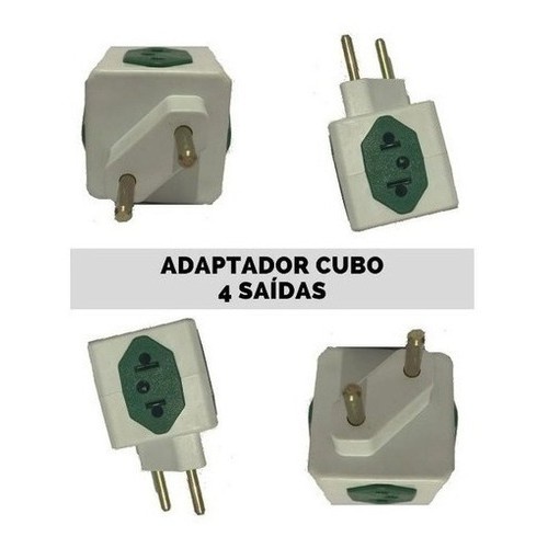 Adaptador Cubo Para Plugues De 3 Pinos * Benjamim 4 Entradas 10 ...