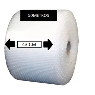 O Plástico-bolha - Bobina 43cm X 50 Mts E-commerce 25 Micras