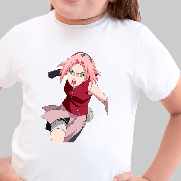 Camiseta Infantil Estampa Sakura Naruto Tam 4 a 10