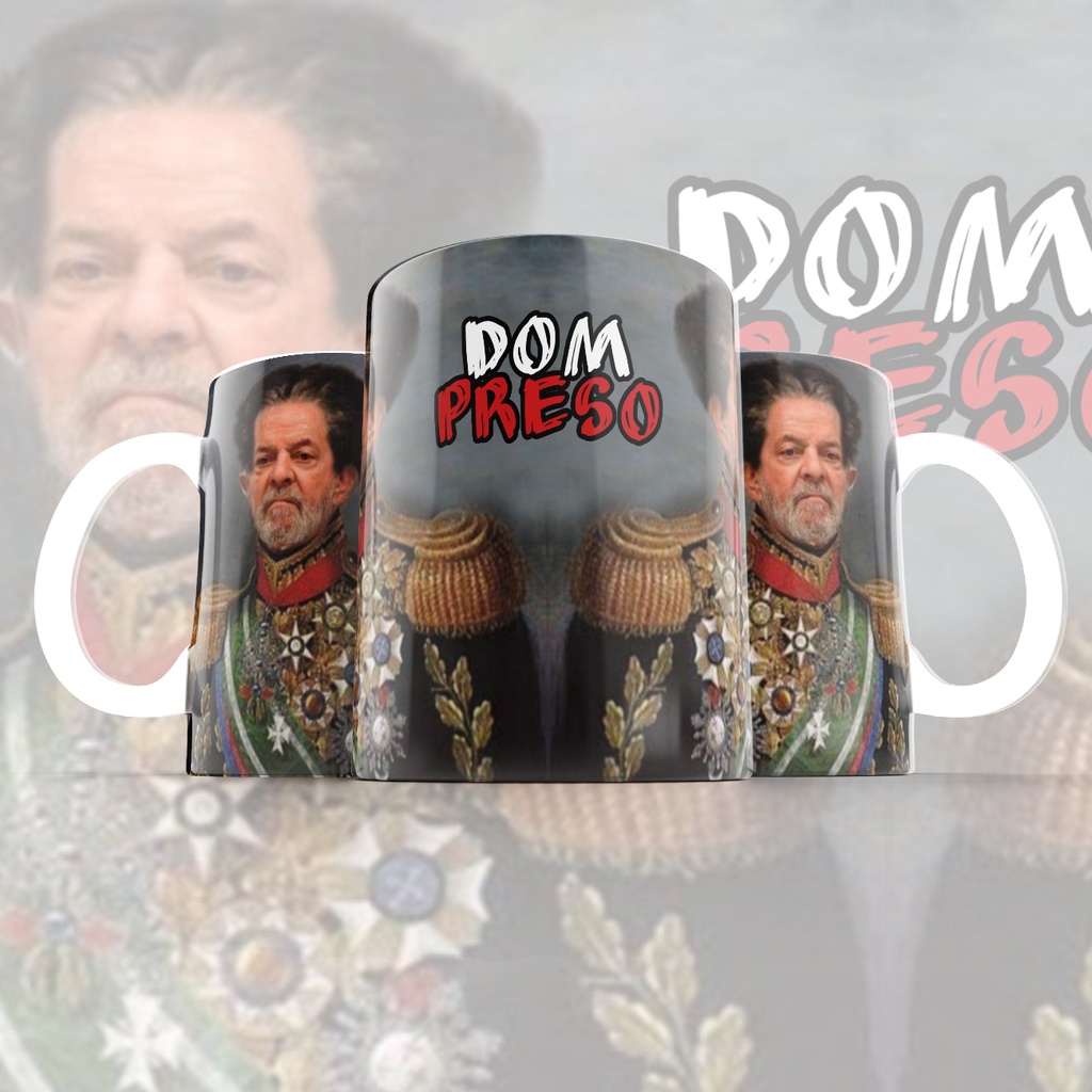 Caneca Meme Dom Preso Primeiro - Luladrão | Shopee Brasil