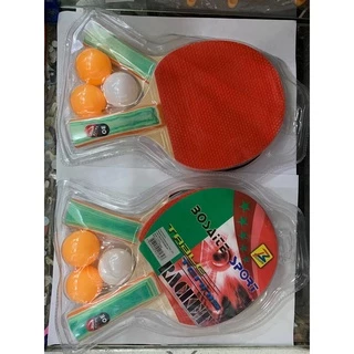 Raquete Tênis De Mesa Ping Pong Kit 2 Raquetes 3 Bolinhas pingpong