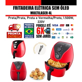 Fritadeira Elétrica Air Fryer Sem Óleo/Gordura 4L 220V Vermelha CE083 Multilaser