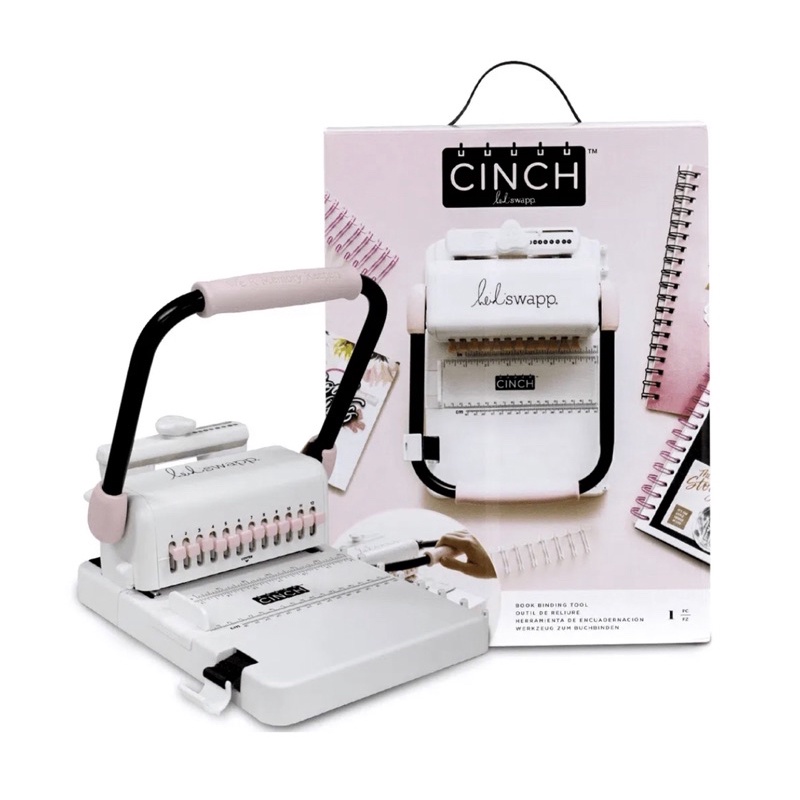 Manual Binding Machines 6mm Hole Dia 6 Holes Cinch Book Binding Machine  with A Ruler Multipurpose Coil Binding Machine for for A4 B5 A5 (Pink)