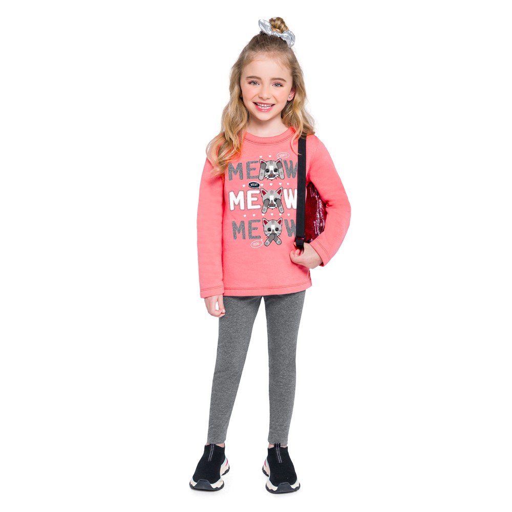 Blusa básica infantil menina em cotton Brandili - Brandili