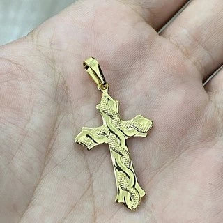 Pingente de Crucifixo Banho de Ouro 24k Pingente de Crucifixo Banhado Pingente de Cruz em Oferta na Shopee