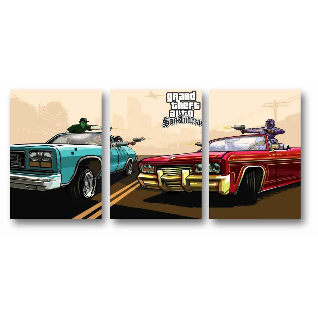 GTA San Andreas Poster Adesivo A3 (29,7x42cm), GTA SA, Grand Theft Auto  GAME JOGO