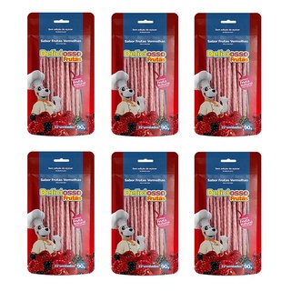 Combo 6 Unidades Petisco Para Cachorro Ossinho Palito Frutas Vermelhas Deliciosso Sabores Frutas 90g