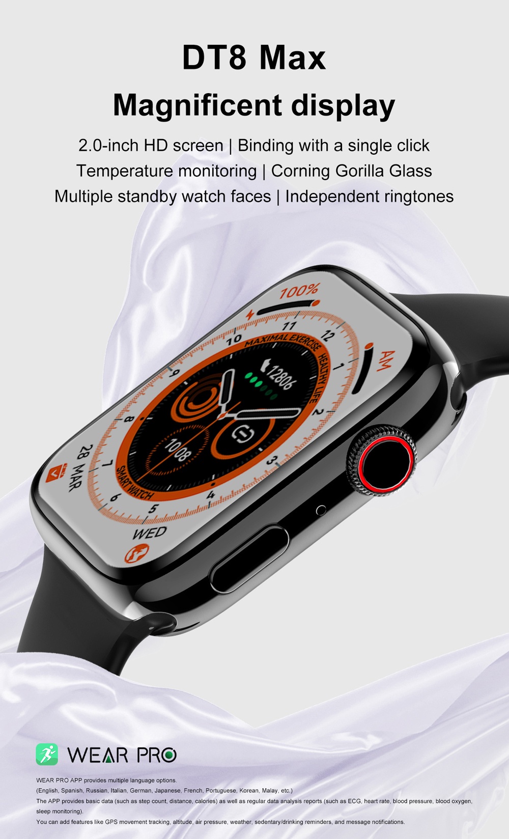 DT8 Ultra Max: conheça o relógio inteligente que combina elegância,  resistência e boa bateria lançado pela DTNO.1 