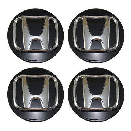 Par Calota Meio Tampa Centro Roda Honda New Fit City Preta