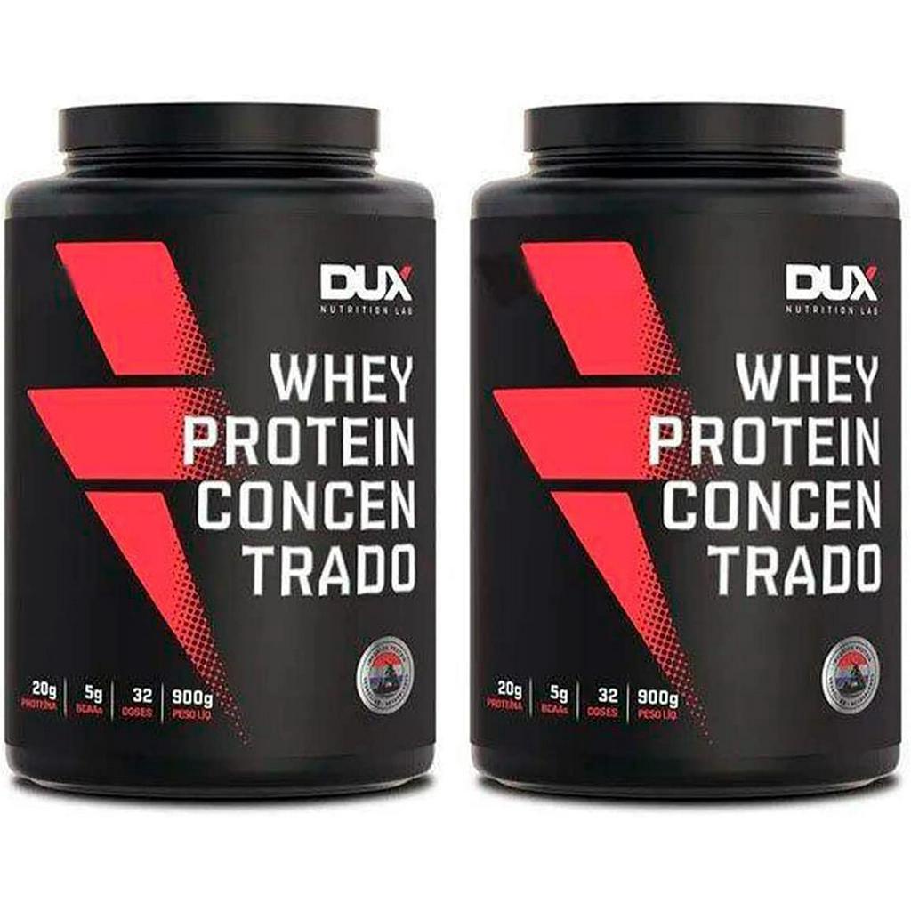 Kit 02 unidades Whey Protein Concentrado sem sabor 900g Dux Nutrition