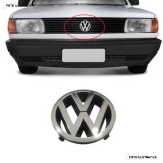 Emblema Logo Grade Volkswagen Gol Voyage Brasilia Passat 1984 1985 1986 1987 1988 1989 1990 Cromado