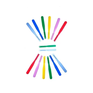 Espátula Plástica Multiuso serve para Depilação, Confeitaria, Pintura de Cabelo, Cera quente 4 tamanhos e varias cores