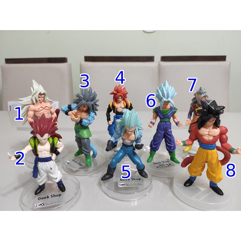 Kit 6 Bonecos Miniatura Dragon Ball Gt Goku Vegeta Saiyajin