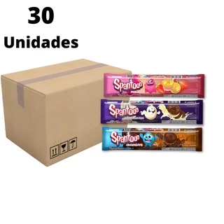 Cx Biscoito Recheado Spantooo 80g (30 unidades na caixa)