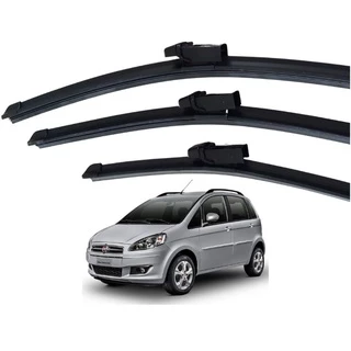 Kit Palheta Limpador Parabrisa Dianteiro + Traseiro Fiat Idea 2011 2012 2013 2014