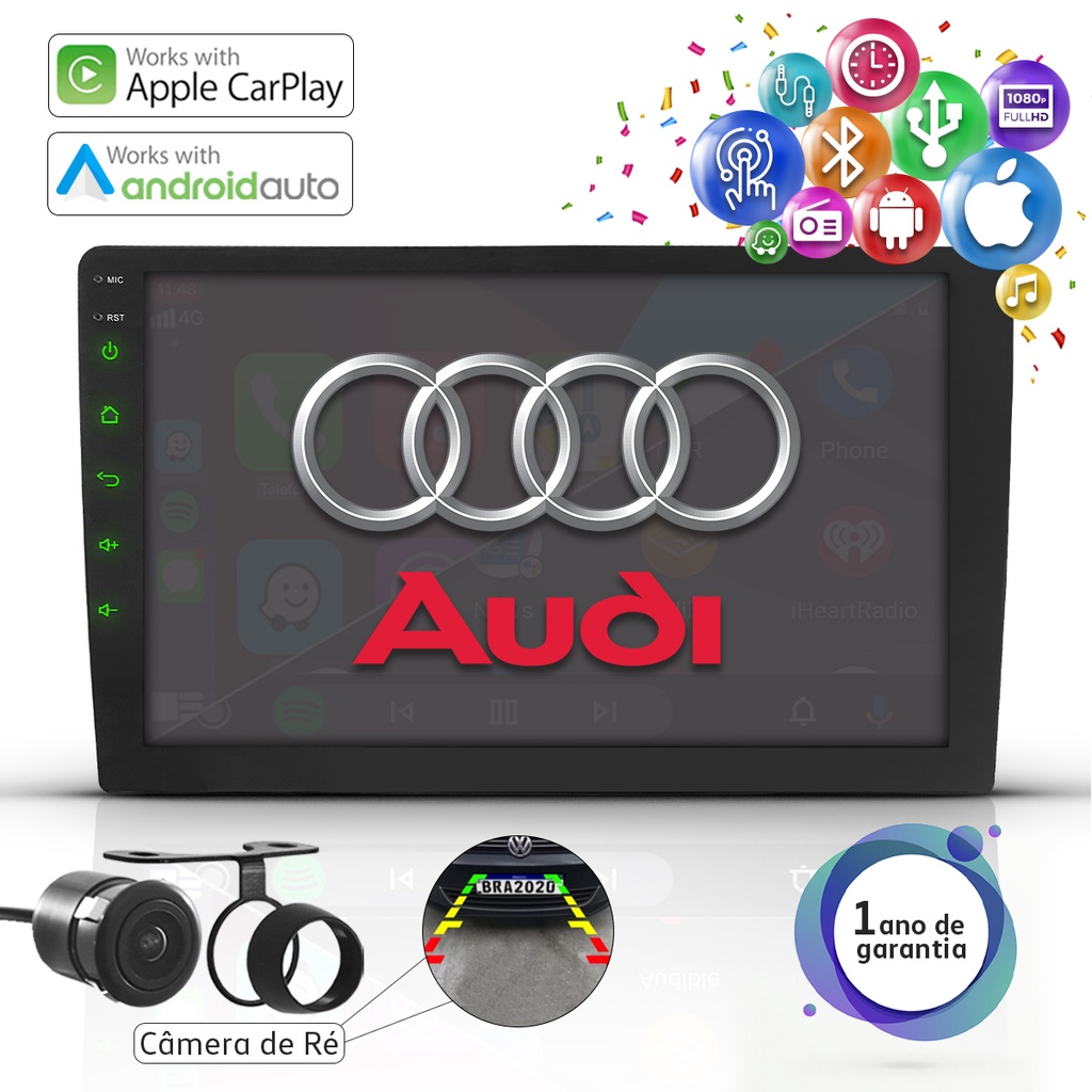 Central Multimidia 9 Pol Apple Carplay Android Bt Auto Audi Promocao ...