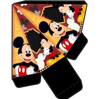 KIT 10 UND. CAIXINHAS PERSONALIZADAS (FOLHA COM ARTE IMPRESSA) TEMA Mickey