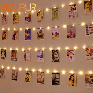 10/30/50led Clipe De Foto led Luz De Corda Branco Quente Para Festa No Quarto 2aa Tira De Fadas Operada Por Bateria em Oferta na Shopee