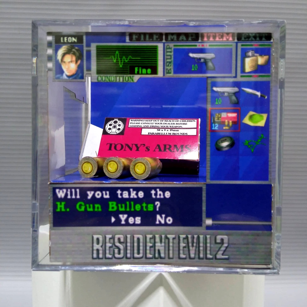 Cubo Diorama Resident Evil 2 Menu de Itens