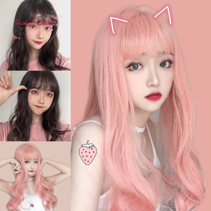 Peruca De Cabelo Ondulado Longo Com Franja Para Garotas/cosplay