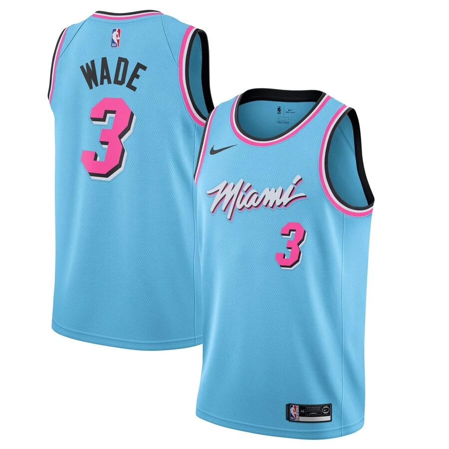 Camisa de Basquete Miami Heat City Edtion Azul Wade Pronta Entrega