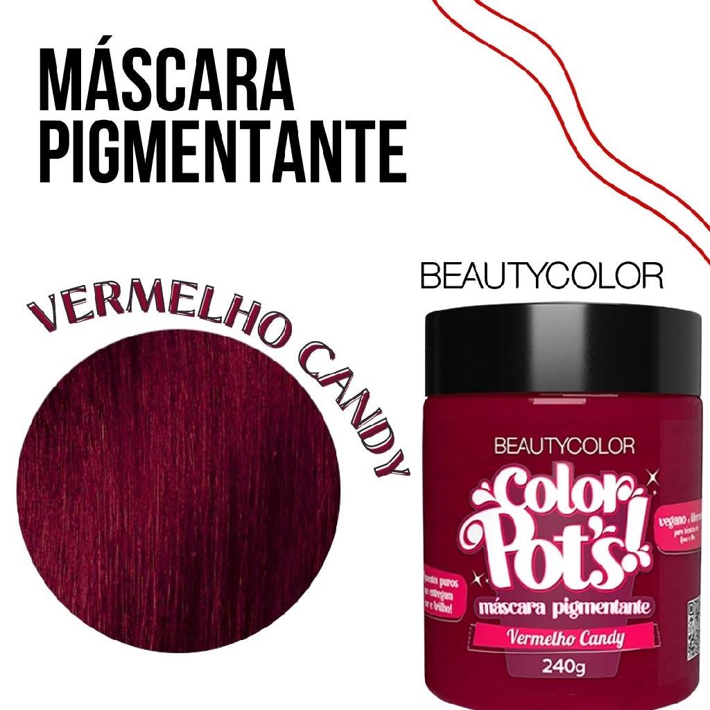 Mascara Pigmentante Color Pots Vermelho Candy Vegano Hidratante 240g