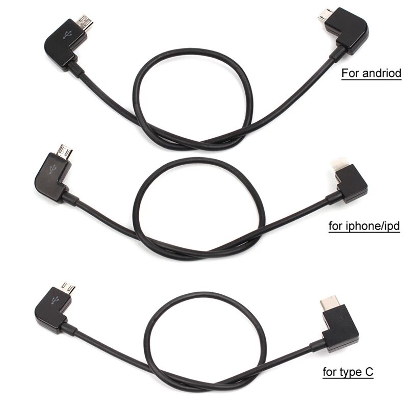 Cabo De Dados Para DJI Spark/mavic Pro/2 Mini/SE Controle Remoto Micro USB Iluminação/Tipo C/Linha IPhone