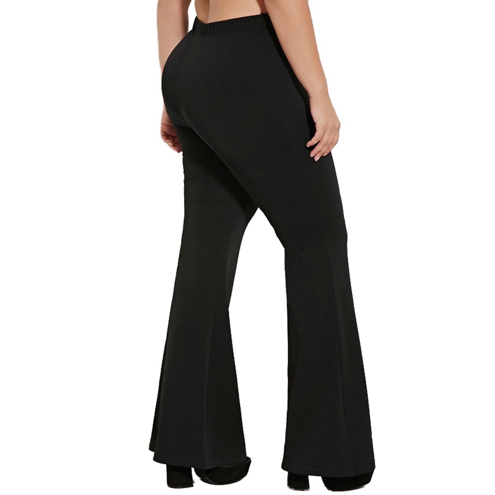 Calça flare hot sale preta malha