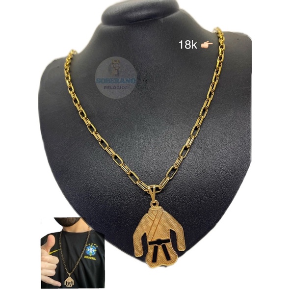 Corrente Cartier Ouro 18k Cordão Faixa Preta Tz da Coronel em AçoInox316L