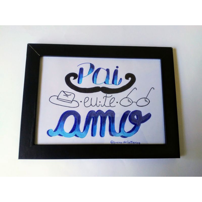Quadro de lettering tema: Pai/ 18x24cm | Shopee Brasil