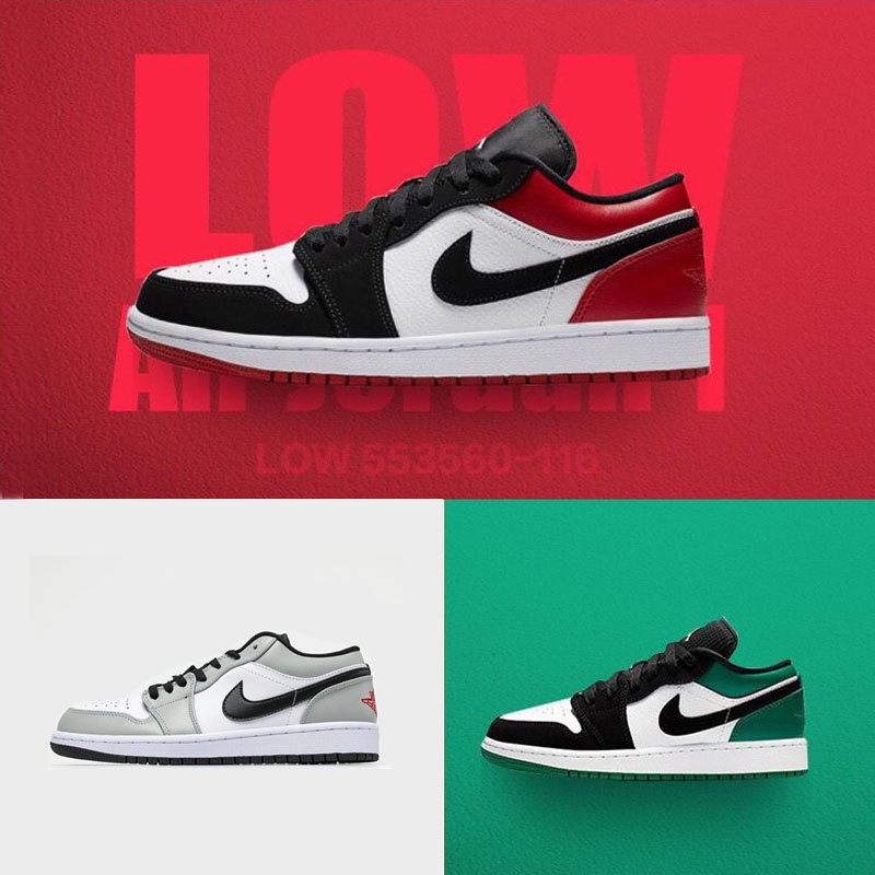 【 Hot Sales 】 LOW Top Sapatos De Futebol Amortecedores Casuais Resistentes Ao Desgaste AIR JORDAN 1 Corte Baixo De Cupo Esporte Para Homens E Mulheres Projetos