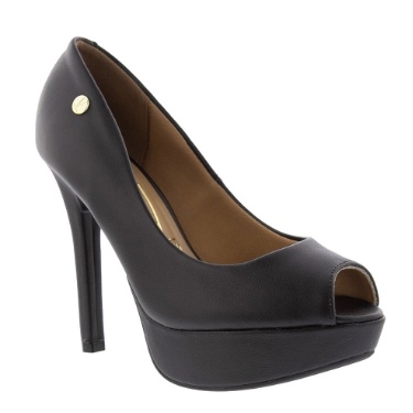 Peep toe vizzano preto hot sale camurça