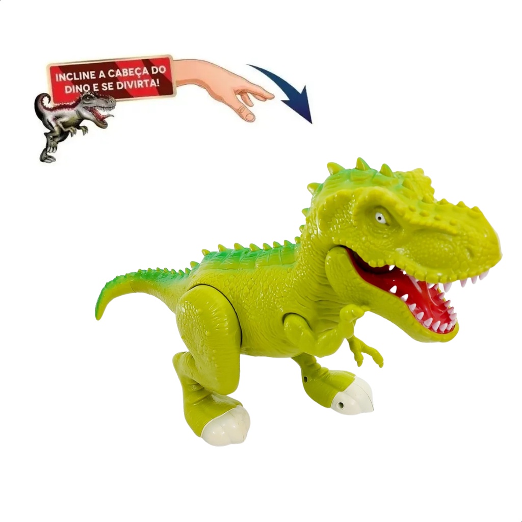 Figura - Dinossauro Rex Attack - Lança Míssil - Verde - Adijomar