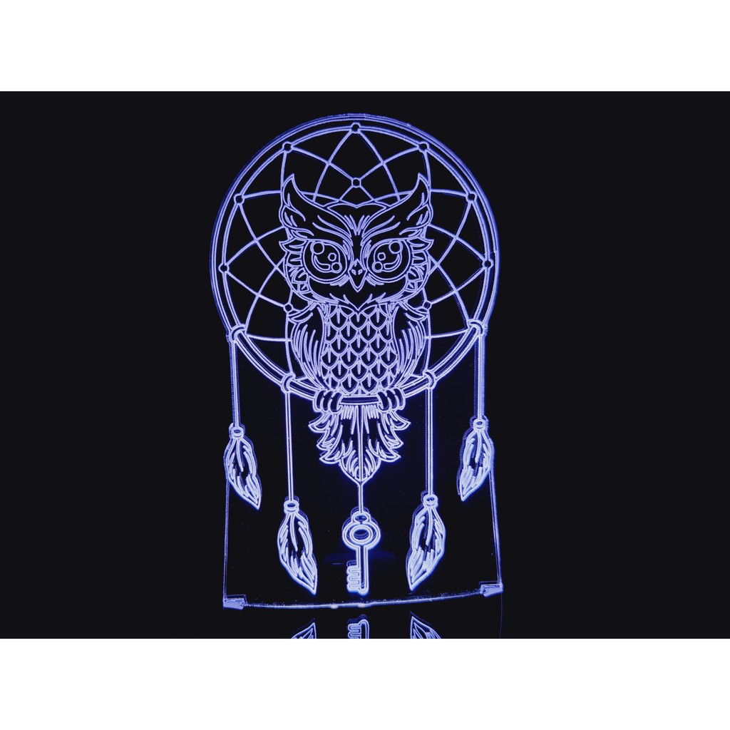 Luminária Led 3d Filtro Dos Sonhos Apanhador Sonhos Coruja