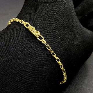 Pulseira Masculina 2,3mm Banho De Ouro 24k Pulseira Carrier Cubinho Tijolinho Pulseira Masculina Banhada em Oferta na Shopee